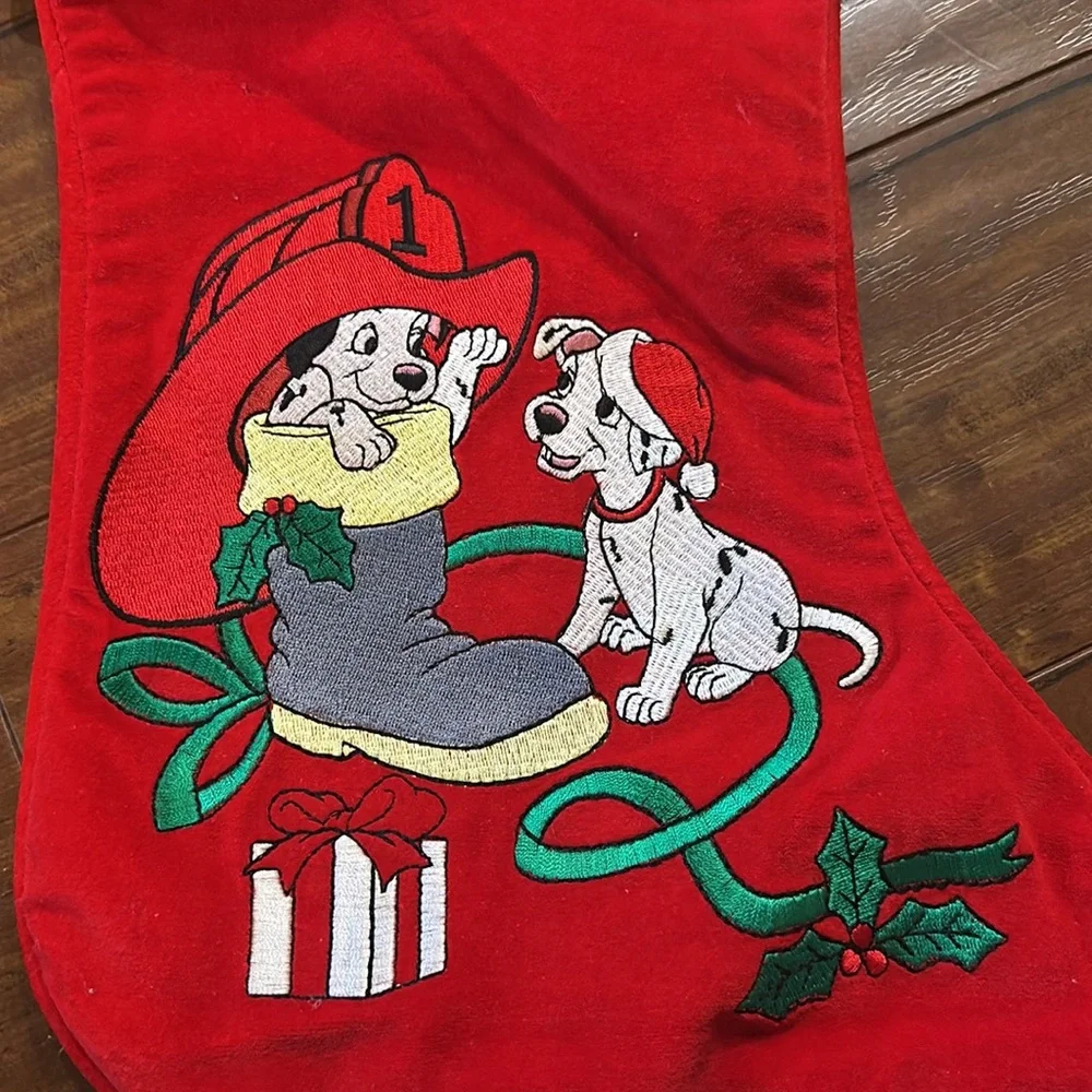 Rare Vintage Disney 101 Dalmatians Firefighter Christmas Stocking